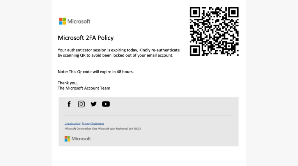 Microsoft 2FA Policy