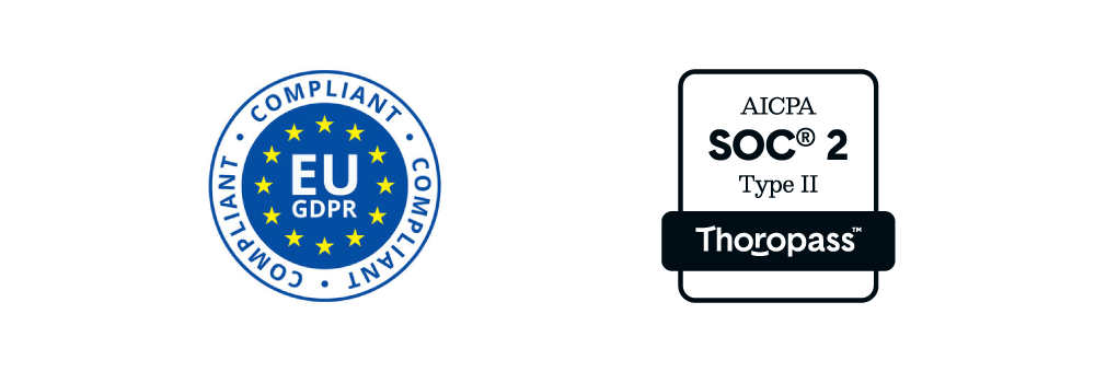 SOC 2 Type 2 and GDPR Compliance badges